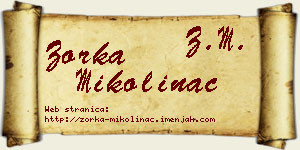 Zorka Mikolinac vizit kartica